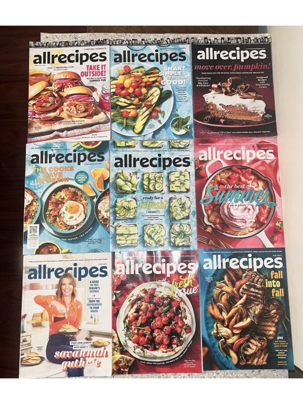 allrecipes Magazine Lot of 9 Cooking Dessert Holiday Summer 2022-2024 Incomplete